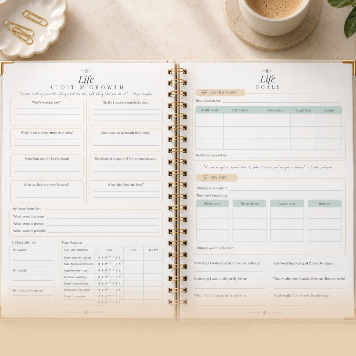 2027 Synced Entrepreneur Planner Bundle – A5